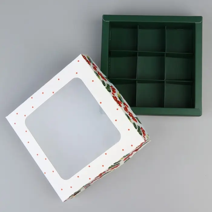 Коробка под 9 конфет &laquo;С Новым годом&raquo;, 14.5&times;14.5&times;3.5 см