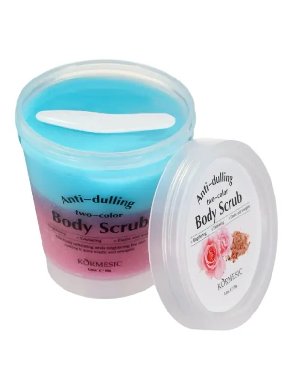 Двухцветный скраб для тела восстанавливающий сияние кожи, с ароматом розы, 250 г