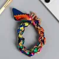 Брелок на 2 карабинах "Платок и цепочка" яркий 20х10х1,7 см Брелок на 2 карабинах "Платок и цепочка" яркий 20х10х1,7 см