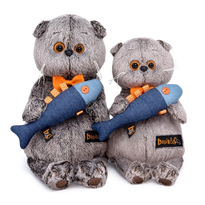 Мягкая игрушка «Басик с джинсовой рыбкой», 22 см Мягкая игрушка «Басик с джинсовой рыбкой», 22 см