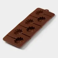 Форма для леденцов Доляна &laquo;Ромашка&raquo;, силикон, 9.5&times;24&times;1 см, 6 ячеек (d=3.8 см), с палочками, МИКС