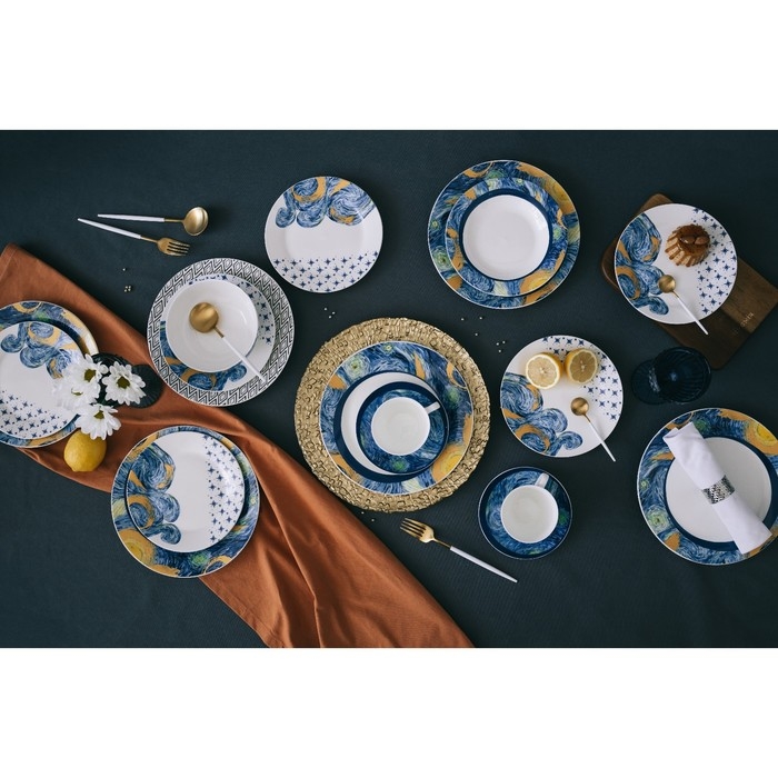 Салатник фарфоровый Доляна «Звёздная ночь», 600 мл, d=15,5 см