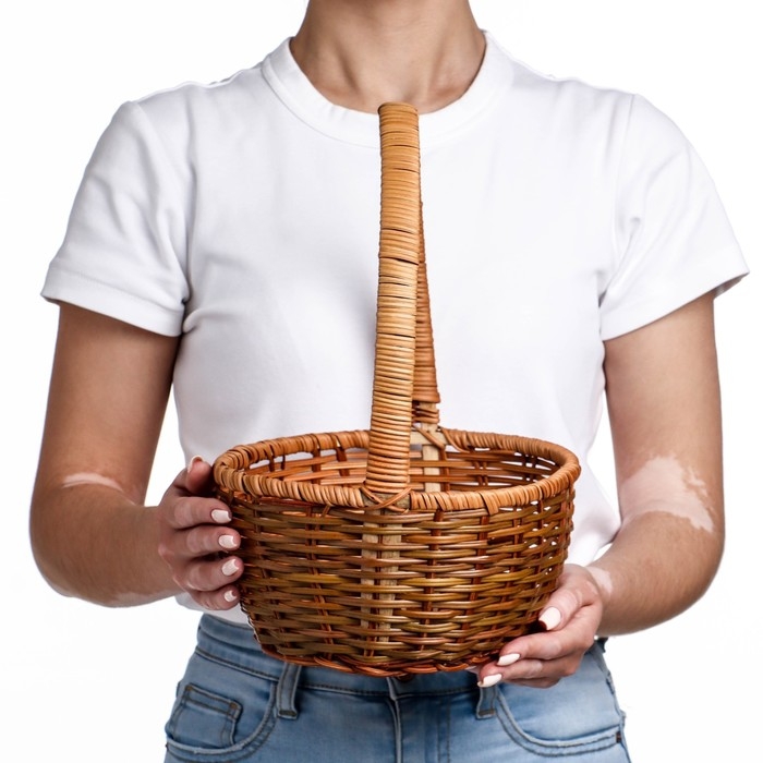 Корзина плетеная, 26×21×10/31 см, лоза, кукуруза