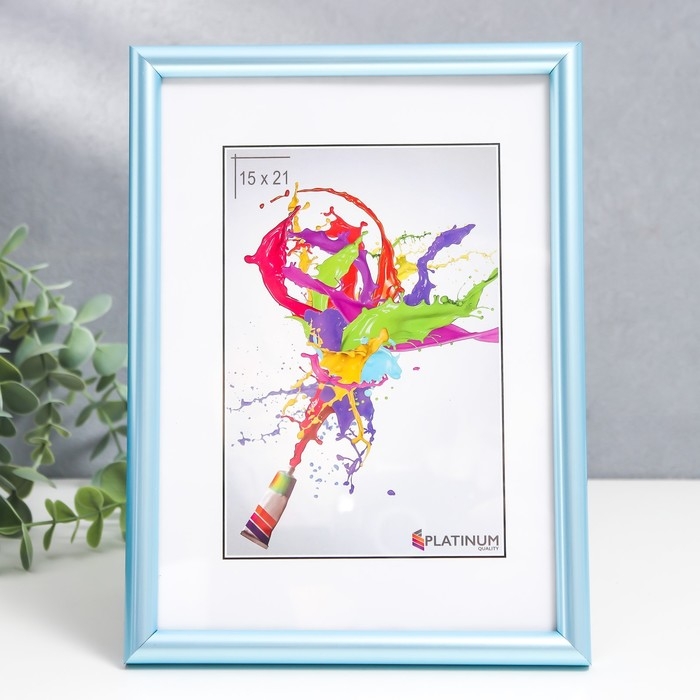 Фоторамка пластик Фоторамка пластик "Радуга" 15х21 см, голубой