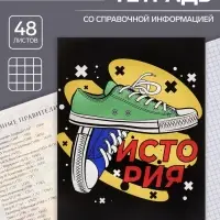 Тетрадь предметная 48 листов в клетку Calligrata, «Кеды. История», картонная обложка