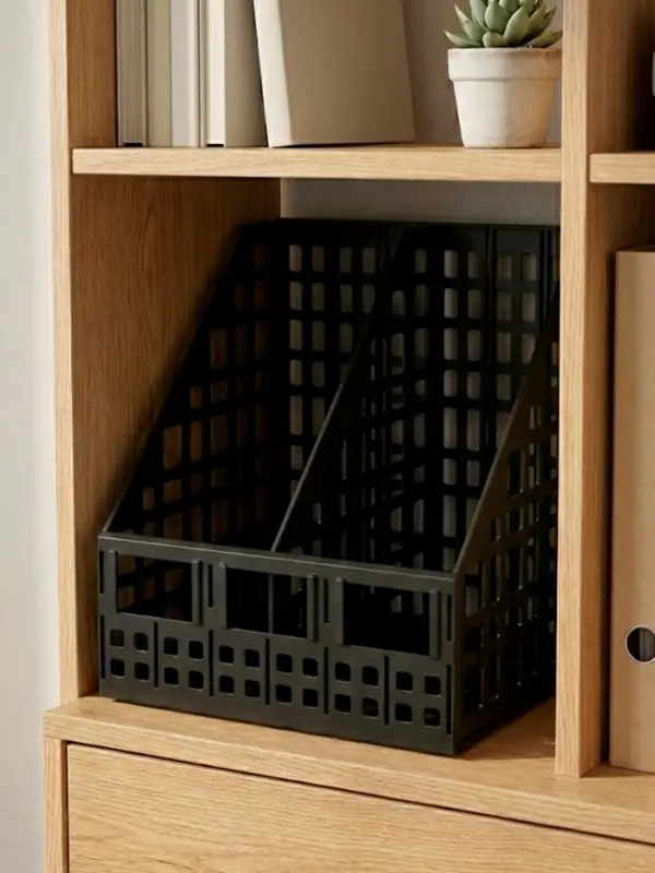 Лоток для бумаг &laquo;Стамм&raquo;, А4, сборный, вертикальный, 2 отделения, чёрный