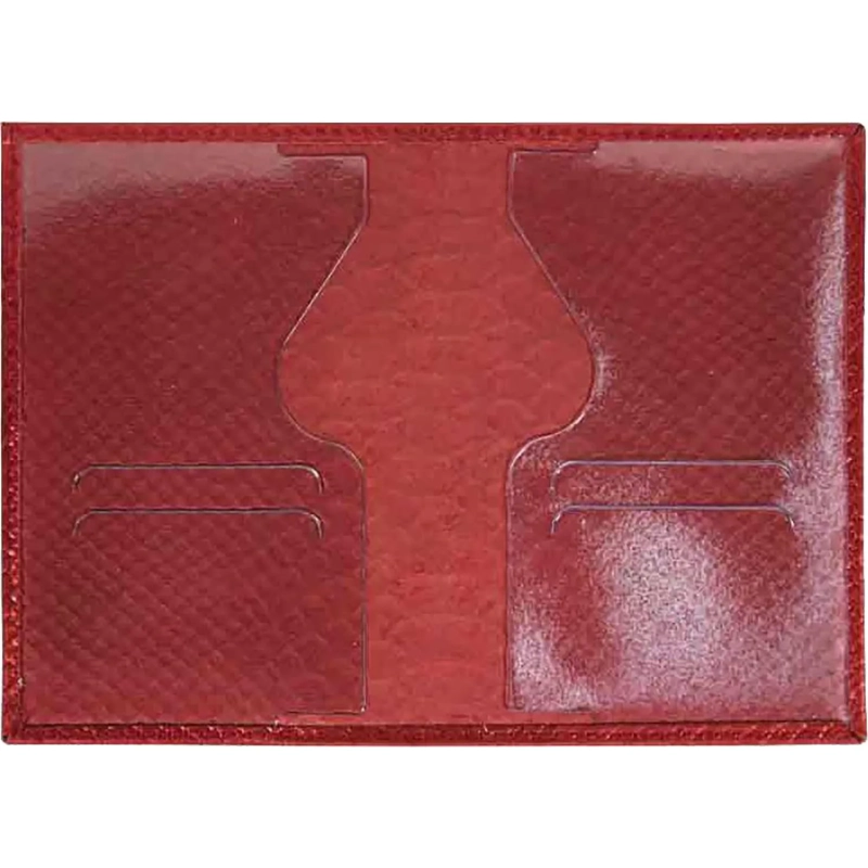 Обложка для паспорта нат.кож, красн,&nbsp; Железный Питон