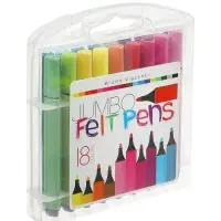 Фломастеры 18 цветов BRIGHT COLORS JUMBO, утолщенные, в пластиковом пенале