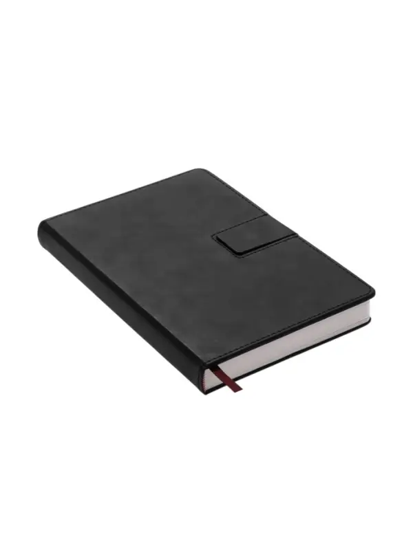 Ежедневник недатированный формат А5, с хлястиком, 128л, линия, пвх, Черный Ежедневник недатированный формат А5, с хлястиком, 128л, линия, пвх, Черный