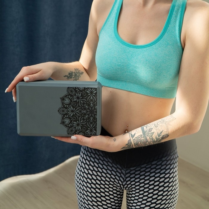 Блок для йоги Sangh, 23×15×8 см, цвет серый Блок для йоги Sangh, 23×15×8 см, цвет серый