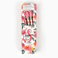 Ручка пиши-стирай, синяя паста, гелевая, 0.5 мм с колпачком &laquo;С 8 Марта&raquo;