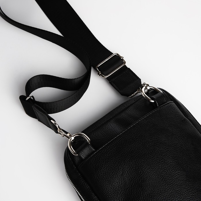 Сумка мужская через плечо TEXTURA, искусственная кожа, цвет чёрный Сумка мужская через плечо TEXTURA, искусственная кожа, цвет чёрный