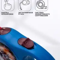 Рулетка с принтом &laquo;Милашка&raquo;, 3 м, вес животного до 12 кг, синяя