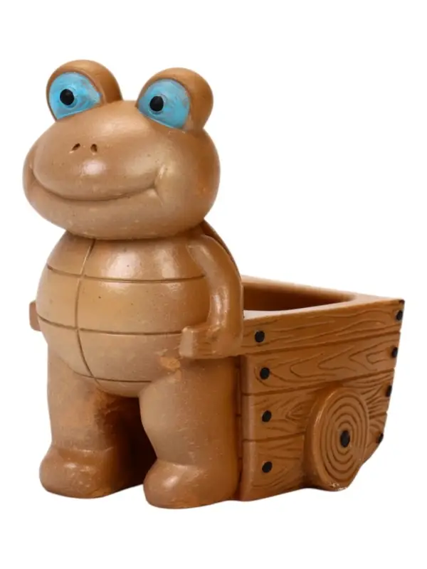 Фигурное Кашпо "Черепаха с тележкой" 12х10х8 см, гипс, цвет охра