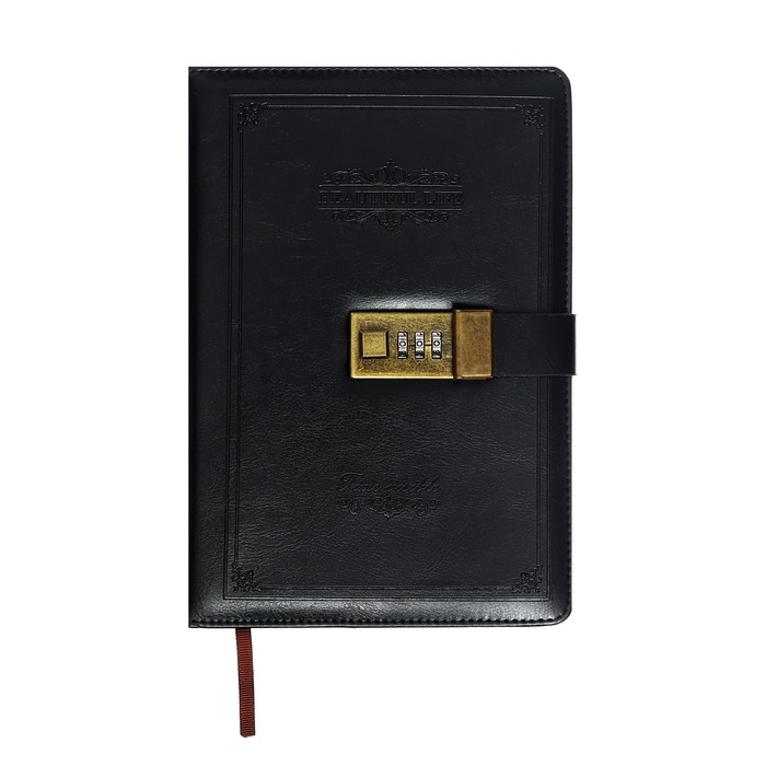 Ежедневник недатированный А5, 100 листов в клетку, с хлястиком, обложка кожзам (с кодовым замком) МИКС Ежедневник недатированный А5, 100 листов в клетку, с хлястиком, обложка кожзам (с кодовым замком) МИКС