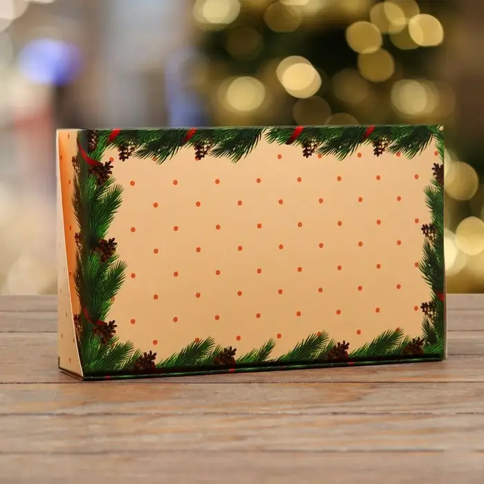 Коробка складная Коробка складная "Праздничное настроение", 20 х 12 х 4 см с окном