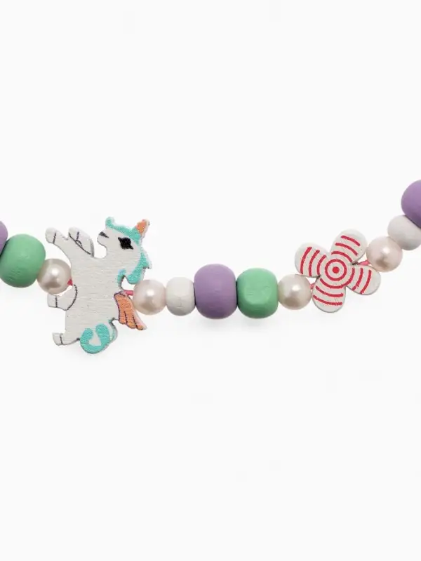 Набор детских украшений Выбражулька &laquo;Единорог&raquo;, 2 предмета: бусы, браслет, разноцветный