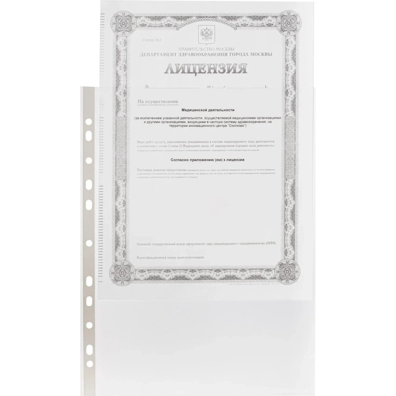 Файл-вкладыш  А4, 35мкм Attache, гладкий, 100шт/уп