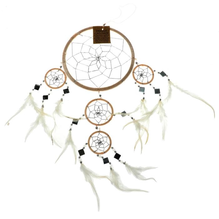 Ловец снов «Пять колец», 25×0.5×50 см, серый