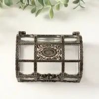 Шкатулка пластик "Сундучок" бронза 10,5х8х6,5 см