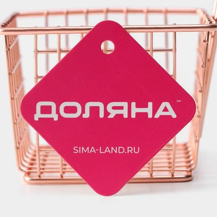 Корзинка для картофеля фри Доляна &laquo;Роял&raquo;, крупная сетка, розовое золото, форма ручки МИКС