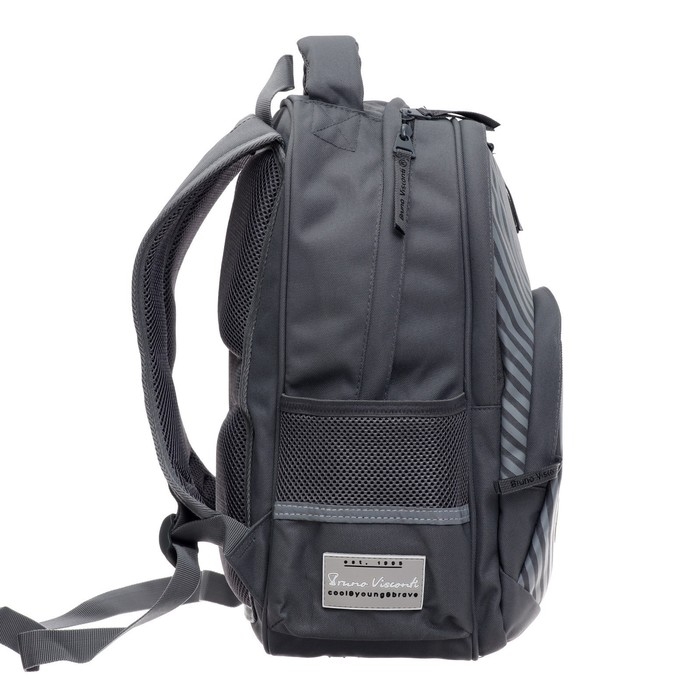 Рюкзак школьный Bruno Visconti "BASS", 40 х 30 х 19 см, эргономичная спинка, пенал в подарок