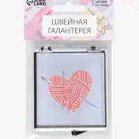 Игольница магнитная &laquo;Сердце&raquo;,7&times;8 см, чёрная