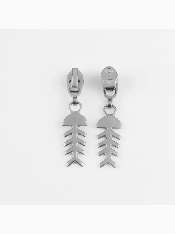 Бегунок для молнии &laquo;Спираль&raquo;, №3, &laquo;Рыба&raquo;, 10 шт., цвет никель