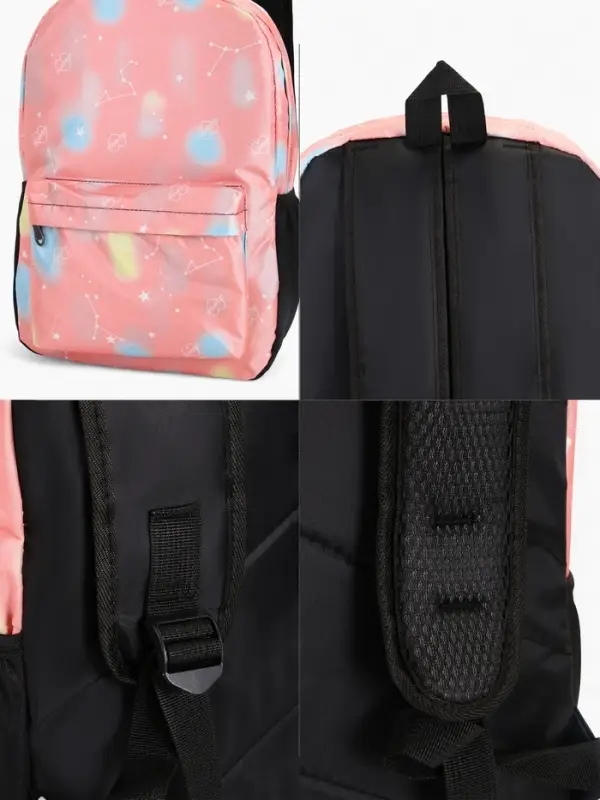 Рюкзак школьный &laquo;Сердечки&raquo;, для девочки, 30&times;13&times;42 см, розовый