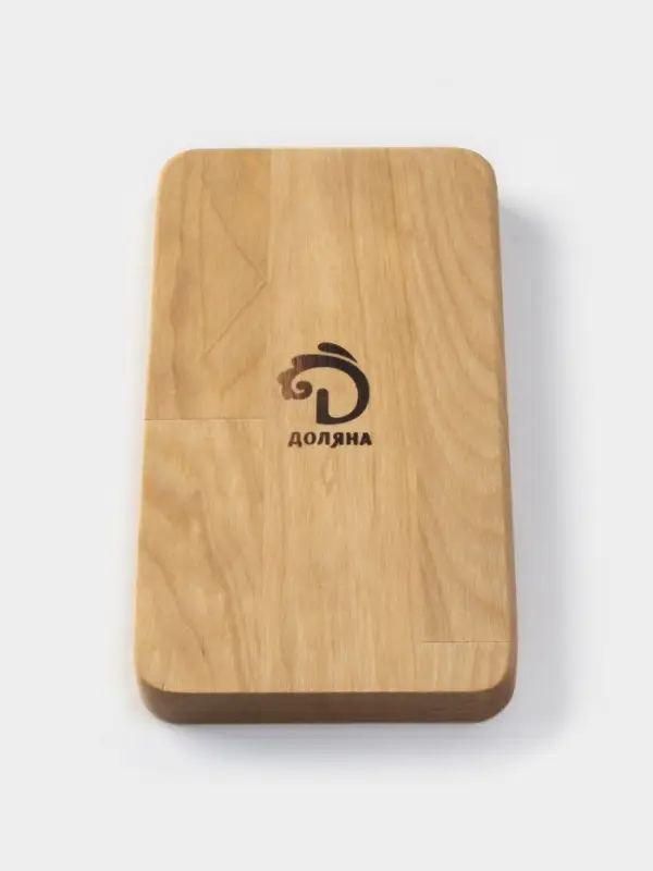 Менажница Доляна, 18&times;10 см, 2 секции, дерево берёза, пропитана маслом