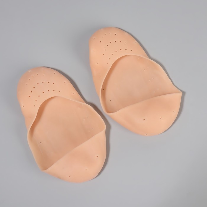 Носочки для педикюра, силиконовые, с перфорацией, 18 × 8 см, цвет бежевый Носочки для педикюра, силиконовые, с перфорацией, 18 × 8 см, цвет бежевый