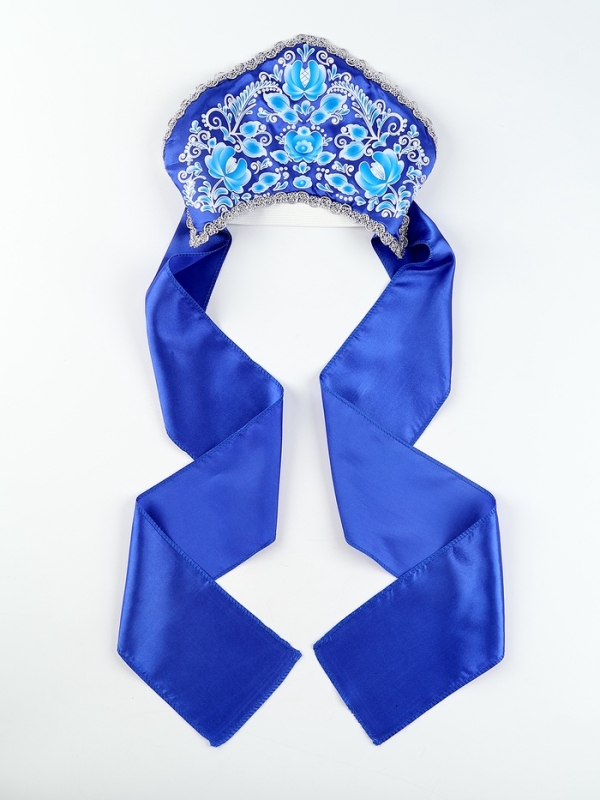 Карнавальный кокошник  Карнавальный кокошник "Зимняя красавица", цвет синий, р-р 54-58