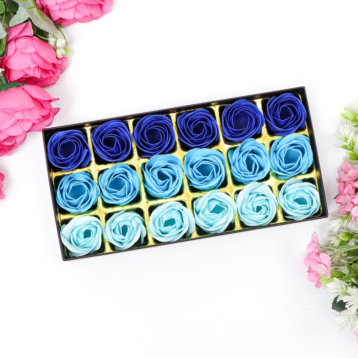Мыльные розочки, цветные оттенки, набор 18 шт. Мыльные розочки, цветные оттенки, набор 18 шт.