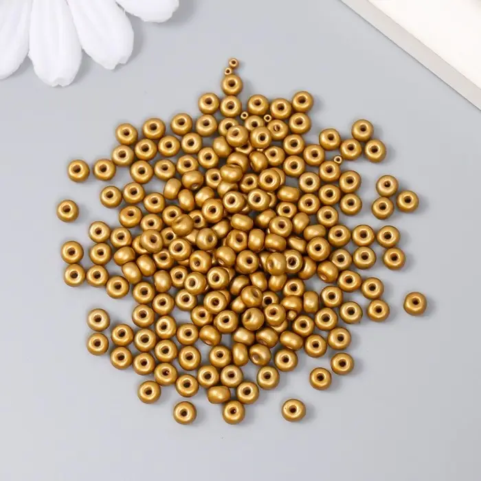 Бисер стекло 6/0  Бисер стекло 6/0 "Золотой" 15 гр МИКС