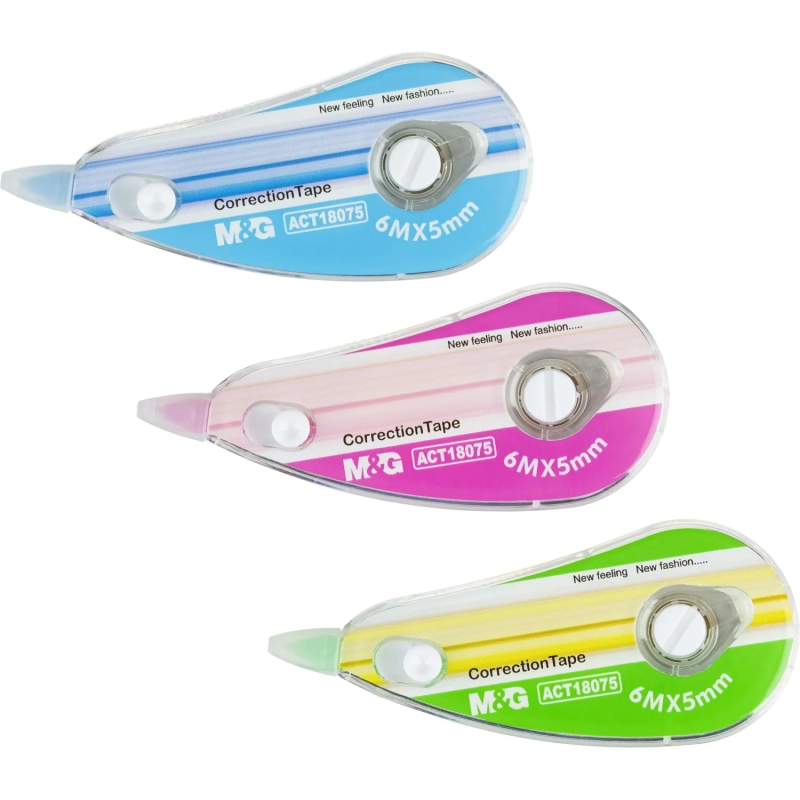 Корректирующая лента M&G, 5мм x 6м,  цвет в ассортименте, в блистере