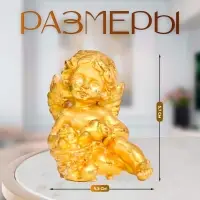 Фигурка полистоун &laquo;Ангел с сердцем&raquo;, золото, 4.5&times;4.5&times;5.7 см, МИКС