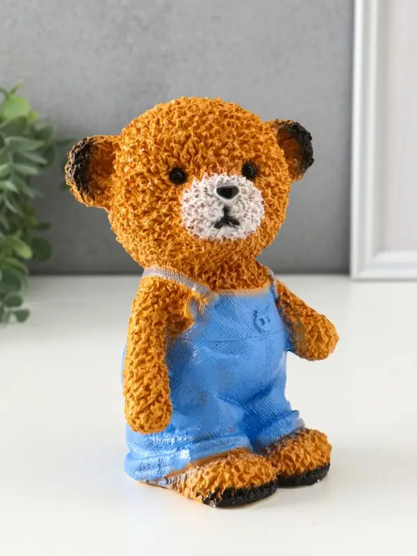 Копилка Копилка "Мишка в джинсах" коричневый, 19,5х13х11 см