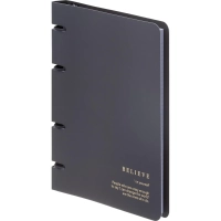 Тетрадь общая, BS, А5, 120л., клетка, кольца, Believe, черный N4761