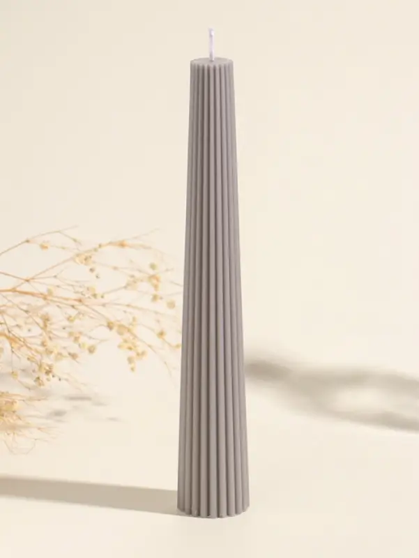 Набор свечей, 3.5х23 см, 2 шт "Башня" серый асфальт 4х9,5х25 см