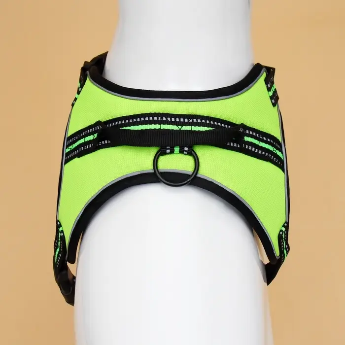 Шлейка улучшенная К7, размер L, ОГ 64-86 см, вес 18- 27.5 кг, мягкая, светоотражающая, зеленая