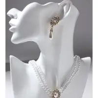 Набор 2 предмета: серьги, колье &laquo;Антуанетта&raquo;, вспышка, белый в золоте, 40 см