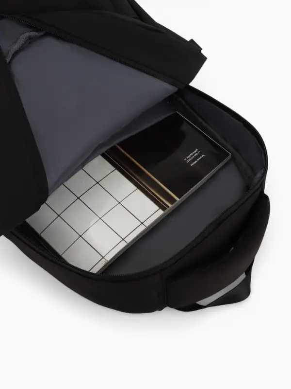 Рюкзак, 27*14*38,5 см, 2 отд 3н/карм, Комби, Водонепрон. дно, черный