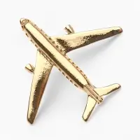 Брошь &laquo;Самолёт&raquo;, цвет золото