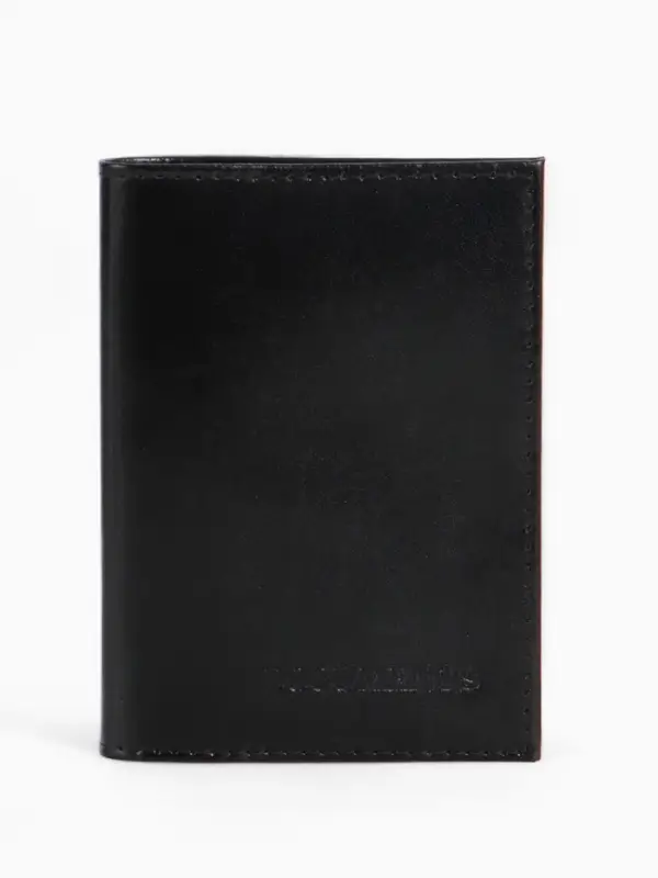 Обложка для автодокументов, натуральная кожа, гладкая, 10&times;1&times;13 см, чёрная