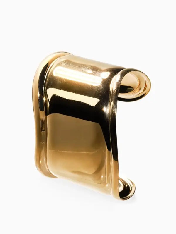 Браслет манжета &laquo;Изгиб&raquo;, d=6 см, цвет золото