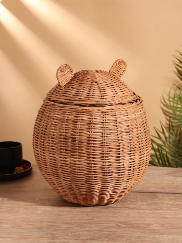 Корзина с крышкой, 25х25х34 см, ротанг