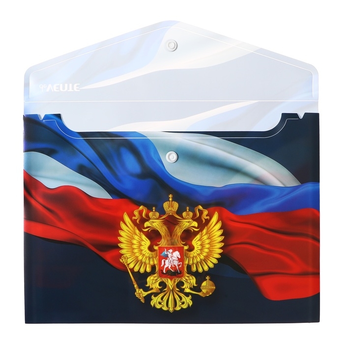 Папка-конверт А5, на кнопке, 240 х 180мм, 180 мкм, deVENTE Папка-конверт А5, на кнопке, 240 х 180мм, 180 мкм, deVENTE "Герб", синий