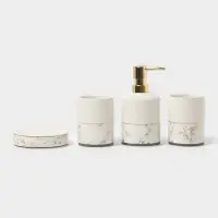 Набор аксессуаров для ванной комнаты &laquo;Афродита&raquo;, 4 предмета, дозатор 380 мл, мыльница, 2 стакана, белый