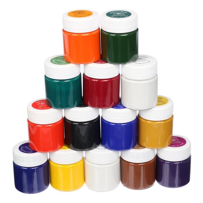 Гуашь художественная, набор 12 цветов х 40 мл, Гуашь художественная, набор 12 цветов х 40 мл, "Аква-Колор", "Петербургские этюды",