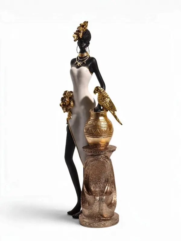 Фигурка декоративная &laquo;Африканка с попугаем&raquo;, 13.5&times;7&times;35 см